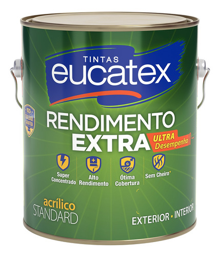 Tinta Acrílica Exterior Rendimento Extra Eucatex 3,6l- Cores Cor Marfim