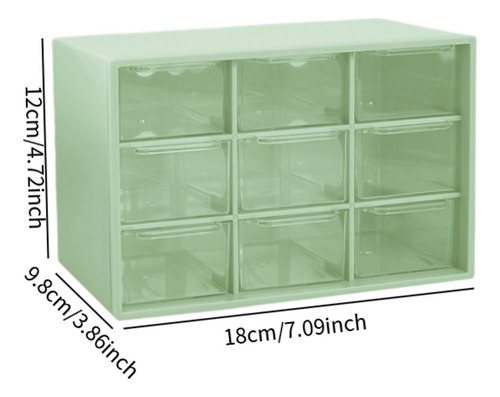Mini Drawer Organizer Jewelry Storage Box Large Green