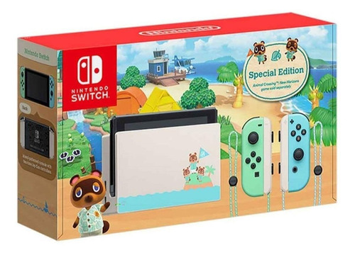 Imagen 2 de 2 de Nintendo Switch 32GB Animal Crossing: New Horizons color verde pastel y azul pastel
