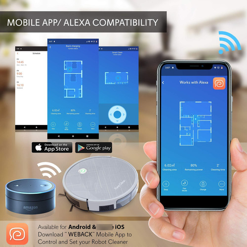 Robot Aspirador Inteligente Con Giroscopio Control Por App Y