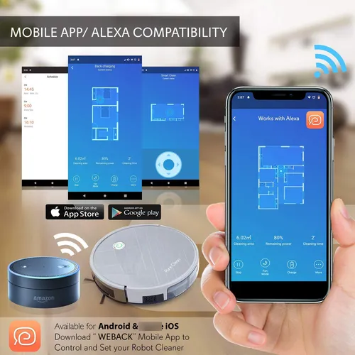Robot Aspirador Inteligente Con Giroscopio Control Por App Y