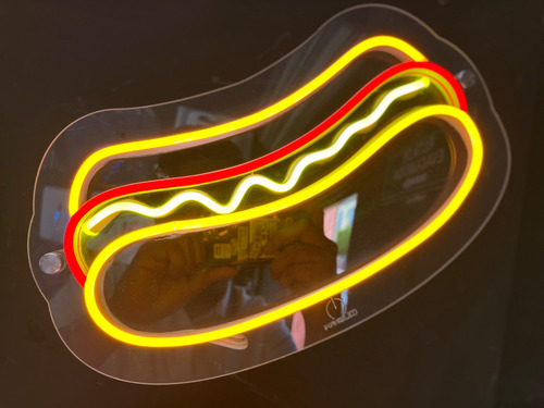 Letrero Led Neón Flex Hotdog 30cm X 17cm
