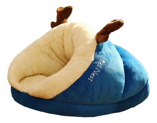 Saco De Dormir De Felpa Para Cabaña De Gatos, Cueva L Azul