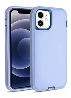 Funda Para iPhone 12 Pro Full Body Silicona Y Pc Lila/azul