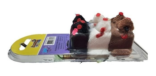 Imagem 1 de 8 de Brinquedo Para Gato 6 Mini Ratinhos Pelúcia 3 Cores Sonoros