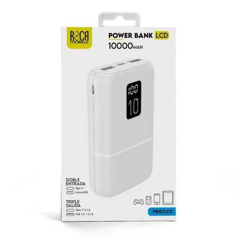 Cargador Portatil Power Bank Roca 10000 Mah Lcd