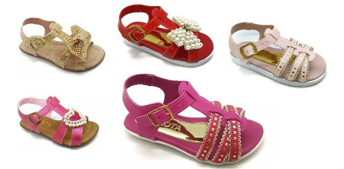 Kit 4 Sandalia Infantil Feminina Menina Bebe Laço Dinikota | Mercado Livre