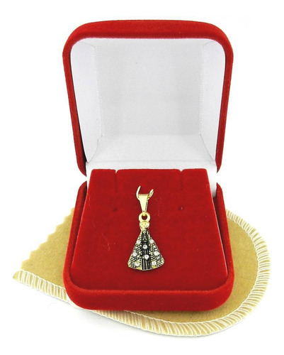 Pingente Nossa Senhora Aparecida 22mm Folheada Ouro Pi187