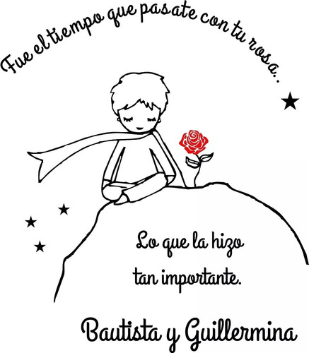 El Principito Frase Rosa Vinilos Decorativos Infantiles 