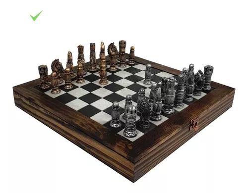 Tabuleiro de xadrez de madeira realista para jogo de xadrez