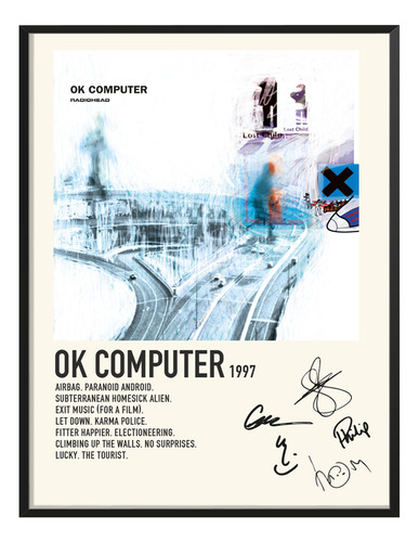 Cuadro Radiohead Ok Computer Album Music Sala C/marco 60*50