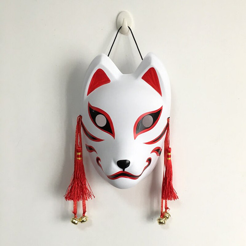 Máscara Japonesa Kitsune Fox Anbu, Pintada A Mano