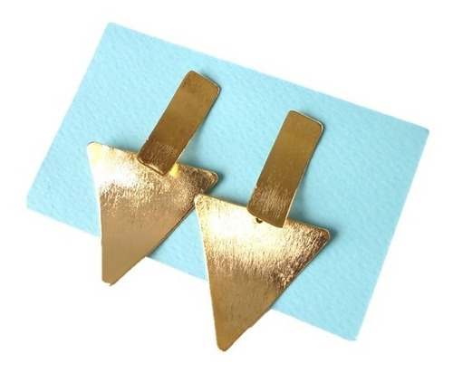 Imagen 4 de 6 de Aretes Grandes En Bronce Con Baño En Oro + Empaque Regalo
