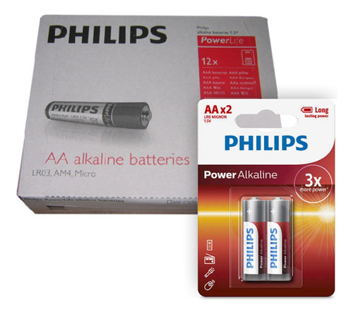 Pack De 12 Blister De Pilas Alcalinas Philips Aa X2 Unidades