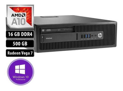 Imagen 1 de 4 de Equipo Hp Elitedesk 705 Amd A10 9700 16gb 500gb Dvd W10 Pro