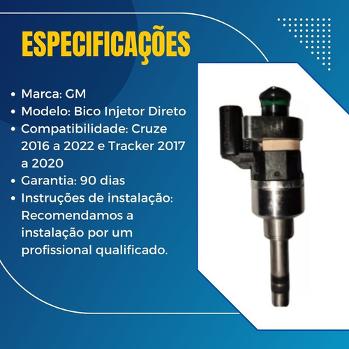 Bico Injetor Direto 12684249 Tracker Cruze 1.4 Turbo 16v Gm