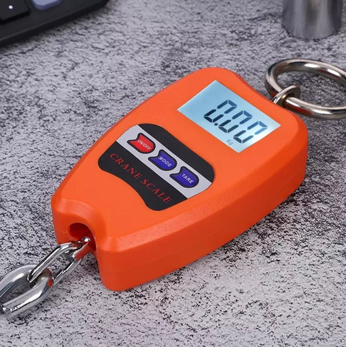 Báscula Balanza Colgante Gancho Digital Lcd Portátil 200kg Naranja