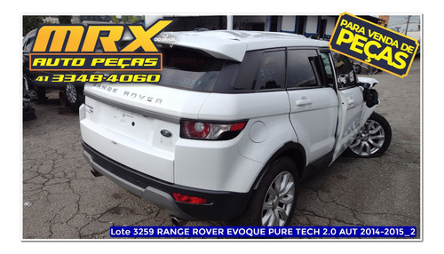 Sucata Range Rover Evoque Pure Tech 2.0 Aut 2015 Pecas