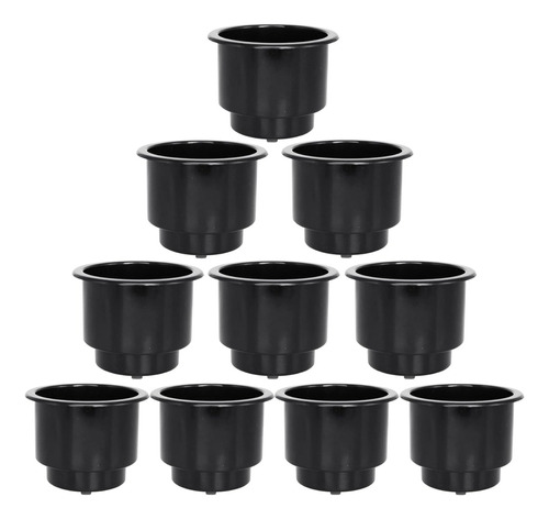 Caja De 10 Portavasos Negro Plástico Para Poker  Dominó Auto
