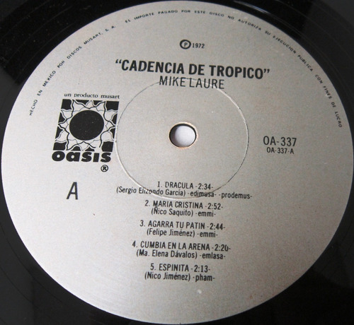 Mike Laure - Cadencia De Tropico Lp