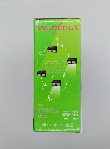 Lampara Solar Con Sensor Para Jardin 20w 40626 Wanergy