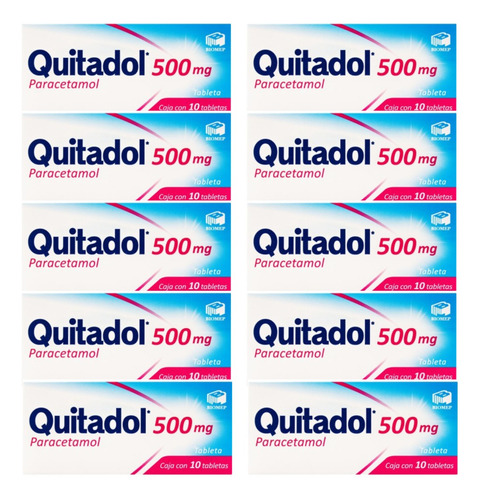 Quitadol 500 Mg C/10 Tab Pack C/10 Cajas