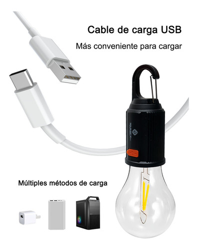 Foco Exterior Portátil Con Gancho Led Usb Recargable 6pcs