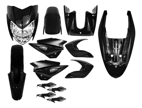 Kit Plasticos Pulsar135 Completo Negro - Para Moto 