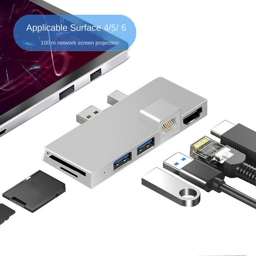 Para Hub De Docking Station Surface Pro 4 5 6 Com Compatibil