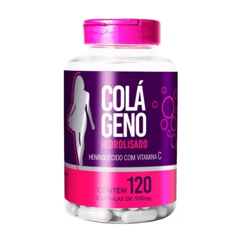 Colageno Hidrolisado Tipo 1 + Vitamina C 120capsulas 500mg Sabor Sem Sabor