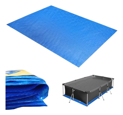 Piscina Mor Retangular Ferro 3700 Litros Com Capa E Forro