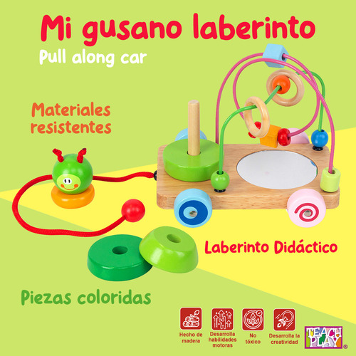 G Juguete De Madera Mi Gusano Laberinto Teach Play Para