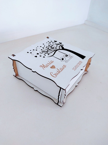 Imagem 3 de 4 de Caixa Casamento Padrinhos Personalizada Mdf - 10 Unidades