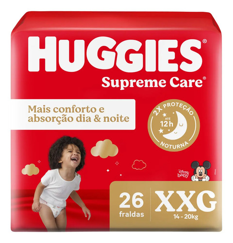 Huggies Fralda Descartável Máxima Proteção XXG - 26 Un