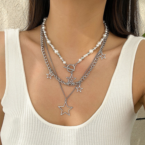 Juego De 3 Collares Con Colgante De Estrella De Cadena Ajust