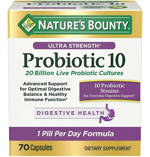 Probiotico Natures Bounty 70cap - Unidad a $4256