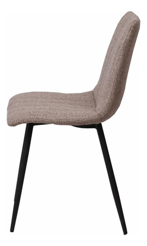 Set 2 Sillas De Comedor Vernazza Color de la estructura de la silla Negro Color del asiento Beige Diseño de la tela Lino