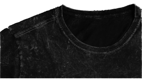 Imagem 3 de 10 de Camiseta Estonada E Marmorizada Preta Lisa Kit De 20 Peças
