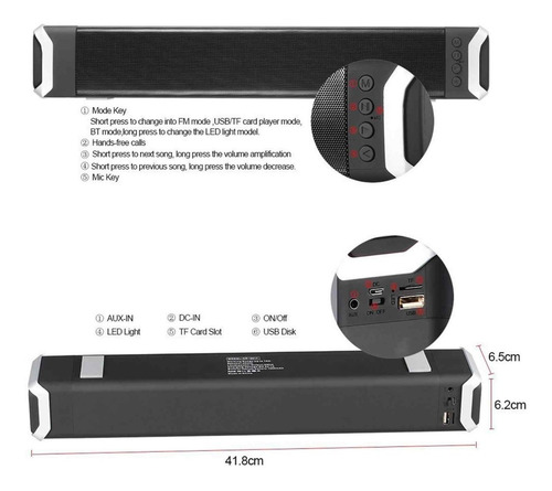 Imagen 8 de 10 de Parlante Barra De Sonido Bluetooth Tv Potente Calidad Smart®