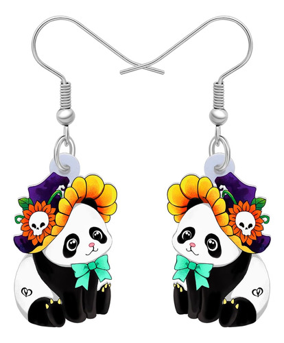 Newei Pendientes Acrílicos Navideños Con Diseño De Oso Panda