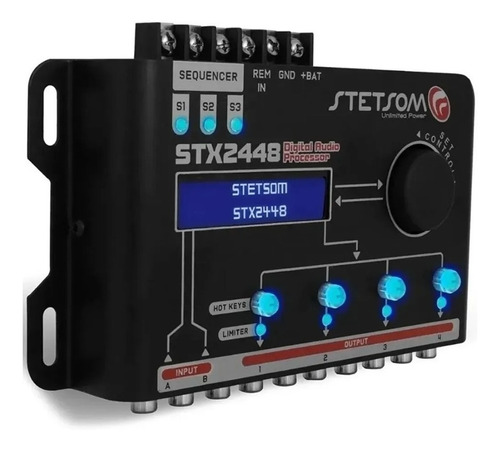 Processador De Audio Stetsom Stx 2448 Com Display De Lcd