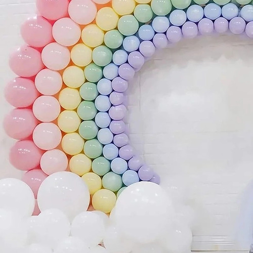 Imagen 3 de 3 de Pack De Globos Pastel Con25 Globos Pastel Y Numero De 80cm