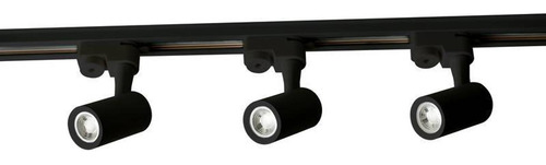 Trilho 03 Spots Led Teto 980mm 6w Preto Luz Amarela Ecoforce