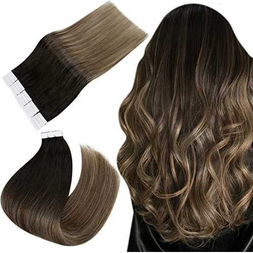 Easyouth Ombre Extensions Cape In Human Hair Black To Kqsfv