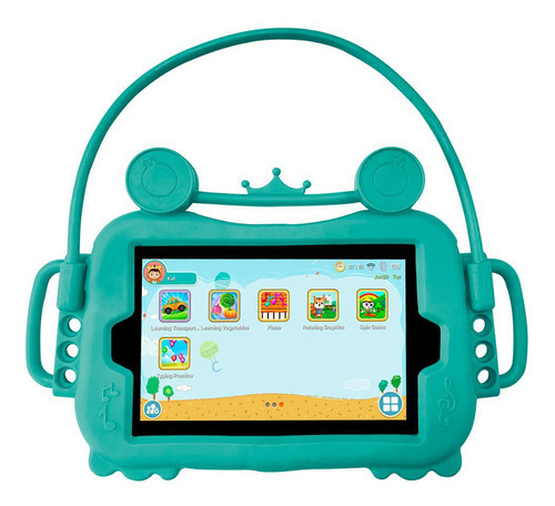 Capa Infantil Tablet 8 Polegadas Suporte Carro - Verde Água