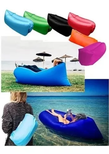 Arco iris los Cita Sillón Puff Colchon Inflable Playa Pileta Camping + Bolso Ct