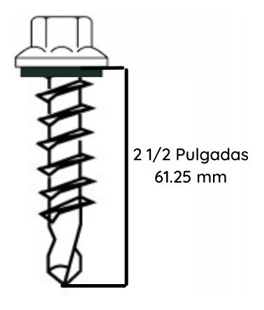 Tornillo Autoperforante C/golilla De 12 X 2 1/2 - 1.000 Und