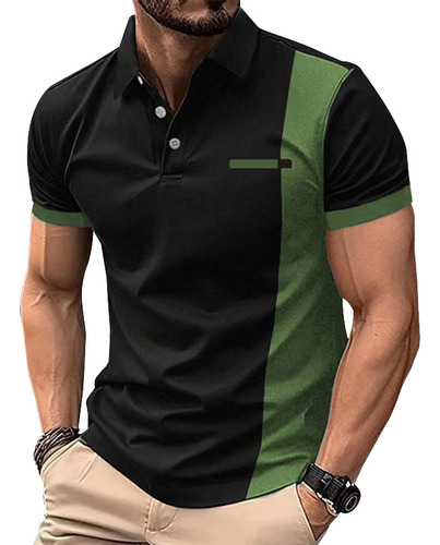 Rayas Estampadas Manga Corta Polo Hombre Sport Polo