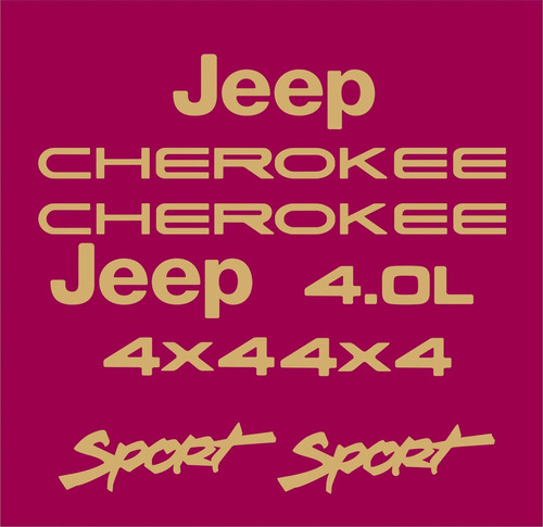Kit Adesivo Dourado Resinado Jeep Cherokee Sport Ch44dr5 Fgc