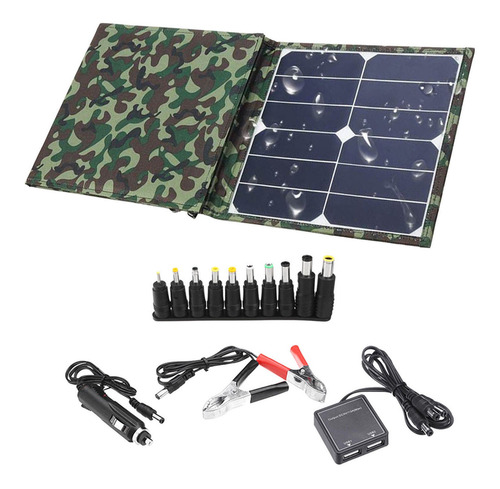 Imagen 2 de 11 de 100w 18v Kit De Panel Solar Plegable Portátil Cargador De